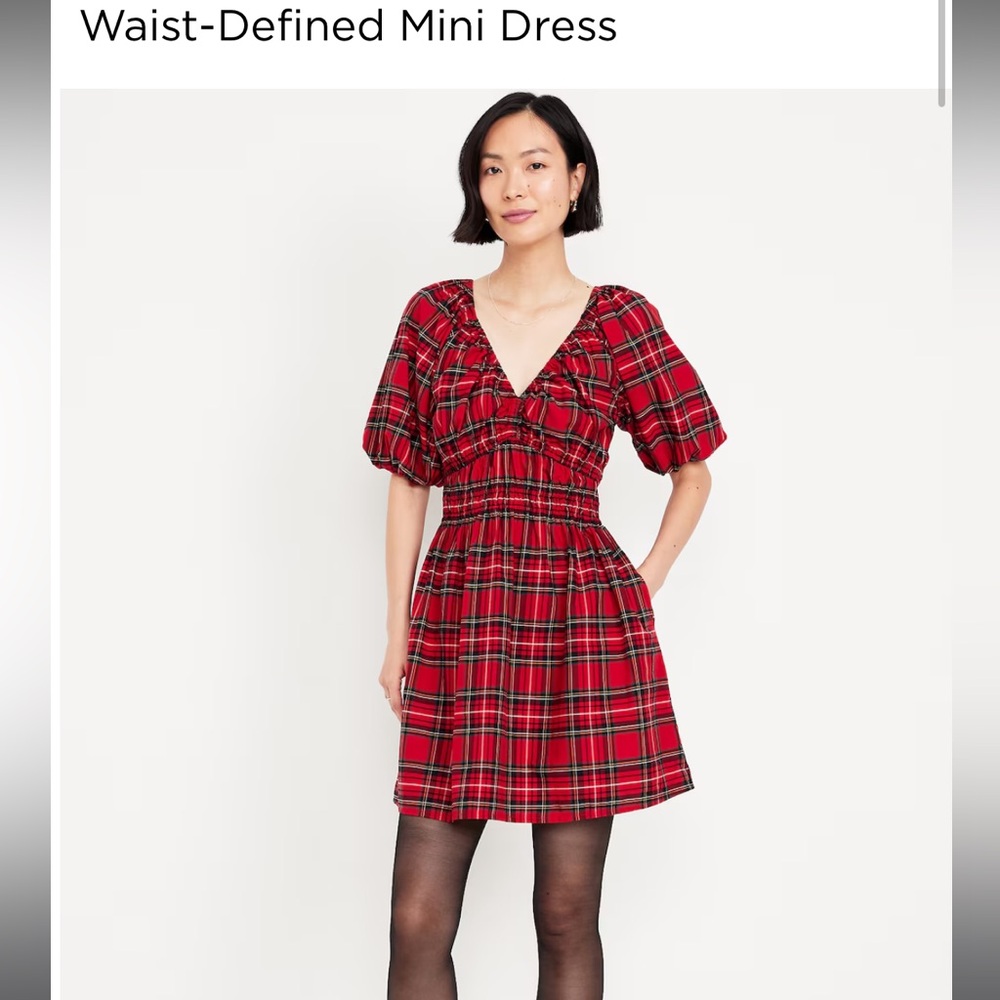 Old navy waist defined plaid dress